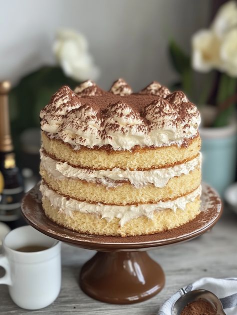 Genoa Cake, Mascarpone Icing, Tiramisu Cake Recipe, Tiramisu Cake, Coffee Espresso, Brew Coffee, Food Pin, Cake Ingredients, Holiday Desserts