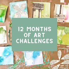 12 Months of Art Challenges | TinkerLab 365 Days Of Art Challenge, 365 Art Challenge, Word Prompts, Journaling 101, January Art, Art Journal Challenge, Creative Arts Therapy, Drawing Challenges, Playful Art