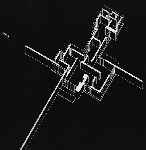 Brick Country House, Mies Van Der Rohe Architecture, Arch Diagram, Barcelona Pavilion, Axonometric Drawing, Interesting Drawings, Chinese Typography, Ludwig Mies Van Der Rohe, Architecture Concept Diagram