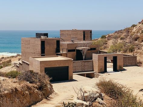 Desert Home Exterior, Loft Apartments, Nice Houses, Master Design, Modern Desert, Concrete Facade, Fire Pit Area, San Jose Del Cabo, Beach Retreat