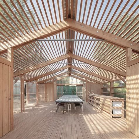 Backyard Themes, Trellis Architecture, Timber Architecture, Covered Walkway, Wood Architecture, Wooden Structure, Timber Construction, Eco House, Glass House