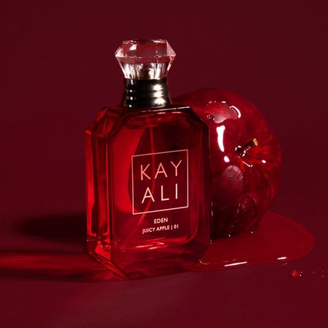 Kayali Eden Juicy Apple Perfume Kayali Eden, Kay Ali, Apple Perfume, Red Perfume, Fragrance Photography, Perfume Display, Fragrances Perfume Woman, Fragrance Cologne, Perfume Packaging