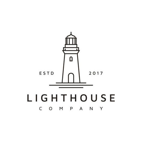 Vector Lighthouse, Doodle Lighthouse, Line Art Lighthouse, Lighthouse Line Drawing, Lighthouse Graphic Design, Lighthouse Drawing Simple, Lighthouse Line Art, Lighthouse Design, Light House Illustration