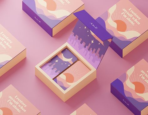 Illustrated Packaging Design, Infographic Packaging, Perfume Packaging Design, Cushion Packaging, Packaging Layout, Unique Packaging Design, 달력 디자인, الفن الرقمي, Packaging Design Trends