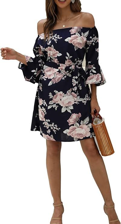 SVALIY Women Off Shoulder Ruffles Floral Tunic Casual Party Shift Short Dress #weddingdress #pantsuit #weddingsuit #womenweddingsuit Women Wedding Suit, Floral Tunic, Casual Party, Pharmacy Gifts, Wedding Suits, Women Dresses, Short Dress, Best Sellers, Ruffles