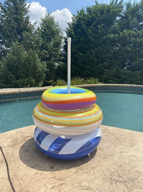 Pool Organization, Pool Float Storage, Pool Raft, Pool Toy Storage, Pool Tube, Pool Storage, Outside Pool, Outdoor Pool Area, Pool Hacks