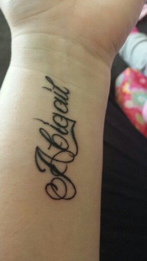 Abigail arm tattoo Abigail Tattoo, Abigail Name, Cursive Tattoo, Cursive Tattoos, Name Tattoo, Arm Tattoo, Tattoo Quotes, Tattoos, Quick Saves