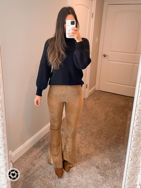 Workwear 
Ltk 
Winter outfit 
Fall outfit 
Flare pants Tan Velvet Pants Outfit, Tan Cordoury Pants Outfit, Velour Flare Pants Outfit, Tan Flare Pants Outfit, Velour Pants Outfit, Tan Pants Outfit, Suede Flare Pants, Velvet Pants Outfit, Flare Pants Outfits