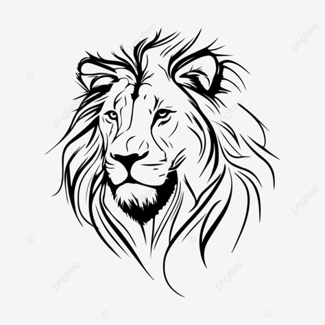 Fierce Animal Drawing, Simple Lion Face Tattoo, Lion Black And White Drawing, Lion Head Drawing Simple, Small Lion Drawing, Lion Head Drawing Sketches, Lions Head Drawing, Lion Design Drawing, Small Lion Head Tattoo