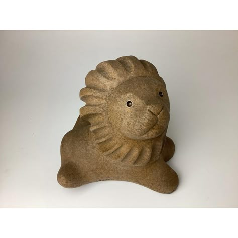 Wonderful Mid-Century Stylized Stoneware Pottery Lion Sculpture. Signed and I think it is FEY 87? He sits 10” wide by 8” deep by 10 1/2” tall. Wonderful condition. Ceramic Lion Sculpture, Clay Lion, Lion Ceramic, Clay Creatures, Pottery Animals, Pottery Handbuilding, Mid Century Pottery, Polymer Clay Dolls, Ceramic Figures