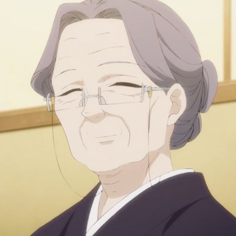 Anime Grandma Art, Manga Grandma, Anime Grandparents, Cute Grandma Drawing, Cartoon Grandma, Komi Can't Communicate, Old Family Photos, Komi San, Portrait Cartoon