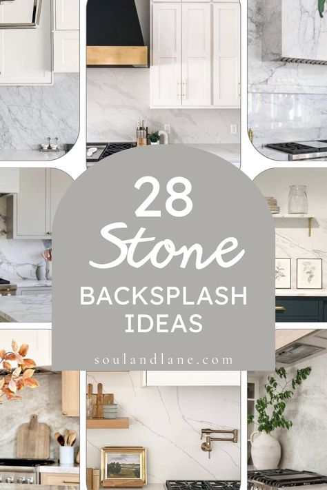 Transform your home with the enduring beauty of stone backsplashes. From the rustic charm of stacked stone to the sleek elegance of polished marble, discover a range of ideas that can enhance any room in your house. Learn how to select the perfect stone to complement your existing decor and lifestyle, whether it's a rugged slate in the kitchen for a natural look or a smooth limestone in the bathroom for a touch of sophistication. Explore tips for pairing stone backsplashes with cabinetry and cou Stone Like Backsplash, Kitchen Backsplash Stone Tile, Stack Stone Backsplash Kitchen, Rough Stone Backsplash Kitchen, Painted Stone Backsplash Kitchen, Stacked Kitchen Backsplash, Backsplash Kitchen Stone, Grey Marble Backsplash, Limestone Backsplash Kitchen