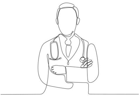 Portrait of female doctor continuous one line drawing one hand drawn minimalist design 7435362 Vector Art at Vecteezy Doctor Line Art, Doctor Clipart, Doctor Drawing, Male Doctor, One Line Drawing, Continuous Line Drawing, Female Doctor, Cityscape Photos, Logo Banners