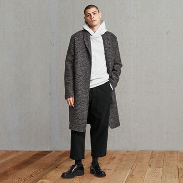 Levi's Long Herringbone Overcoat Peacoat Outfit Men, Grey Coat Outfit, Herringbone Overcoat, Long Coat Outfit, Grey Overcoat, Long Coat Men, Peacoat Men, Mens Wool Coats, Overcoat Men