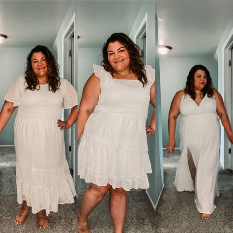 Plus size amazon dresses for bridal shower, bachelorette party, rehearsal dinner or engagement pictures Dresses For Bridal Shower, Plus Size White Outfit, Plus Size Amazon, Bridal Shower Outfit, Plus Size White, Amazon Dresses, Bridal Shower Dress, Engagement Dresses, White Dresses