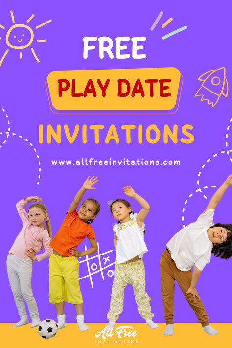 Make every child feel special with these invitations. 💌 A reminder for parents about playdate details. 🕰️ Next playdate invites can be handed out at the current one! 🏠 Print and stick them on the fridge or message board for everyone to see. 🖨️ Get as many as you need, they're free! 🆓 Ensure playdates are unforgettable with various themes: 💦🏖️🏀🌳🎳🎲🎨 Let your imagination run wild! 🎉🤹‍♀️ #PlayTimeFun 🤸‍♂️🎉 Play Date Invitation, Playdate Invitation, Free Printable Invitations, Play Date, Free Play, Busy Parents, Clothing Photography, Girls Play, Message Board