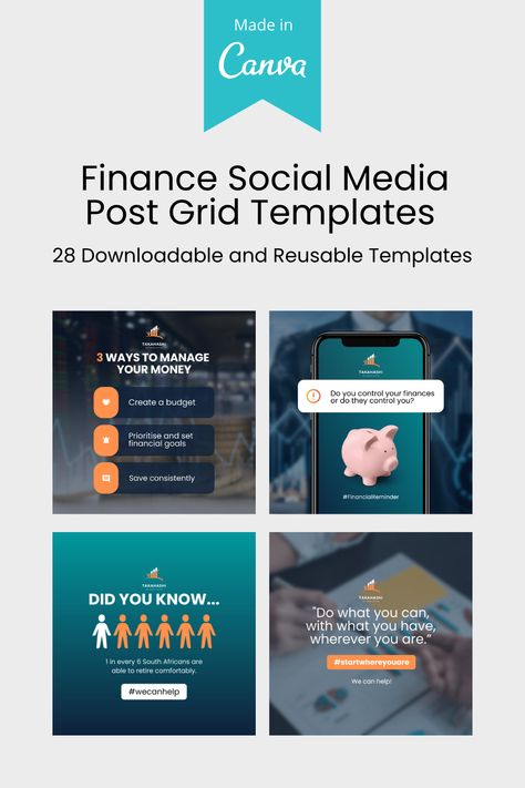 Social Media Templates Finance Instagram Post, Aesthetic Instagram Grid, Finance Social Media, Grid Plan, Grid Instagram, Content Template, Instagram Tips And Tricks, Instagram Grid Design, Canva Template Instagram