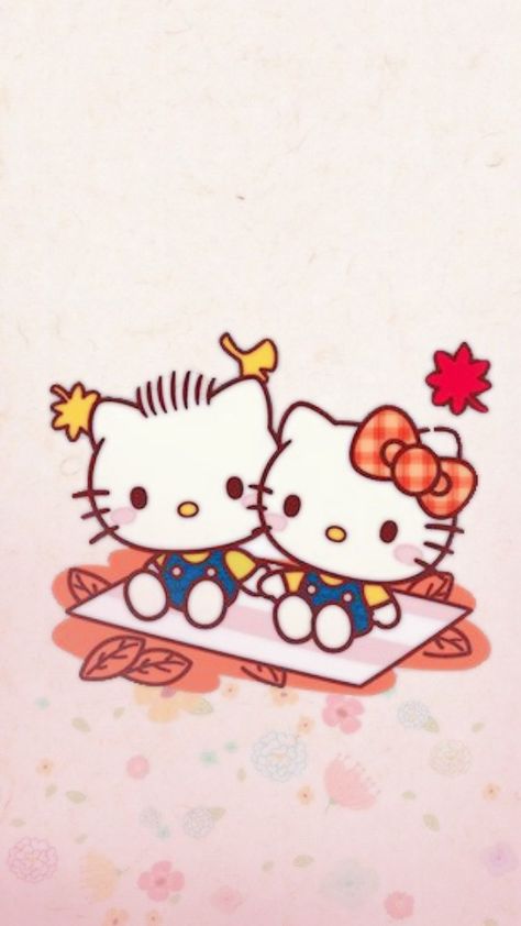 Hello Kitty And Her Boyfriend, Hello Kitty Couple, Cat Paw Drawing, Drawings For Him, Paw Drawing, Dear Daniel, Wallpaper Autumn, Hello Kitty Crafts, Hello Kitty Aesthetic