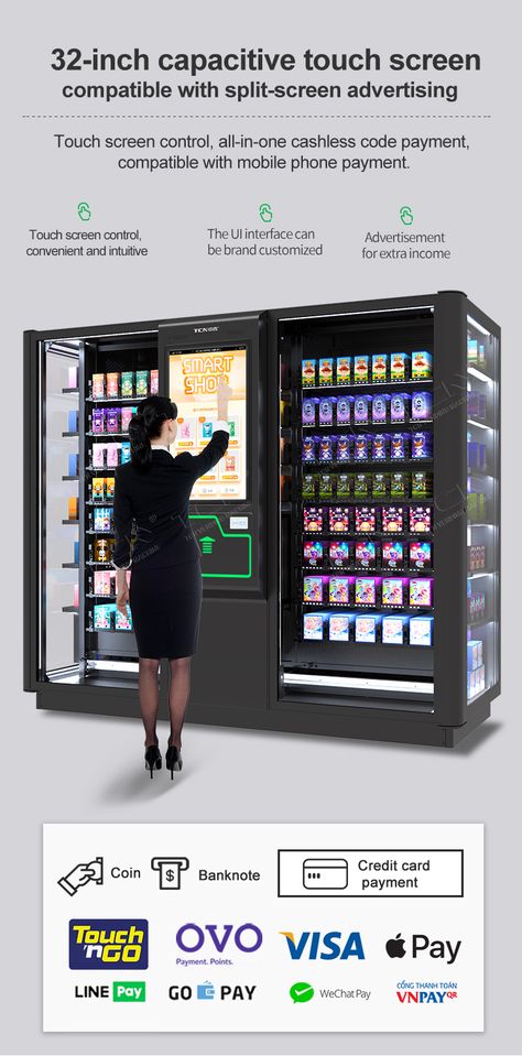 Vending machine,vending machine price,snack vending machine,drink vending machine,automatic vending - TCN Cool Vending Machine Ideas, Vending Machine Ideas, Ice Cream Vending Machine, Drink Vending Machine, Snack Vending Machine, Food Vending Machines, Vending Machine Snacks, Coffee Vending Machines, Pharmacy Medicine