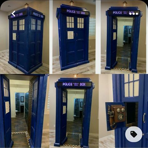 Cool Secret Rooms, Tardis Door, Dr Who Tardis, Old Pianos, Secret Room, Doctor Who Tardis, Police Box, Old Dressers, Secret Rooms