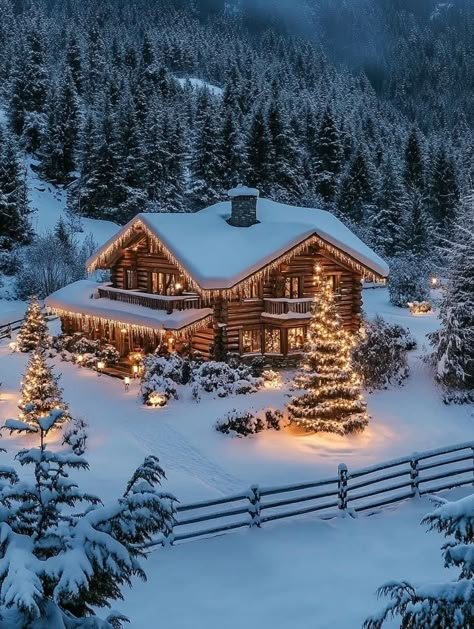 Sky Window, Outdoor Christmas Decoration Ideas, Christmas Lodge, Outdoor Decoration Ideas, Christmas Log, Mountain Cabins, Quiet Elegance, Winter Cabin, Log Cabin Homes