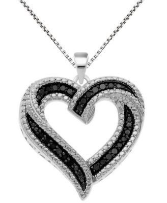 Black Diamond Heart 18 Diamond Heart, Black Diamond, Pendant Necklace, Pendant, Black