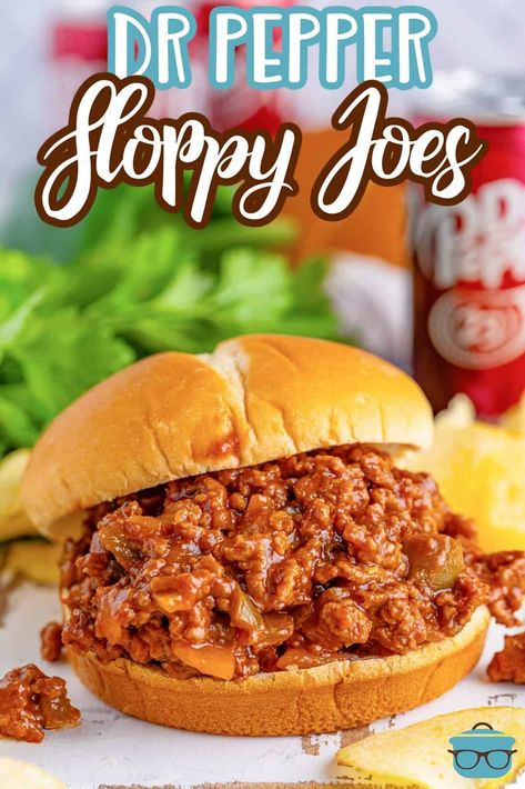 An overflowing Dr Pepper Sloppy Joe on a plate. Sloppy Joes Dinner, Gluten Free Sloppy Joes, Healthy Sloppy Joes, Homemade Sloppy Joe Sauce, Slow Cooker Sloppy Joes, Homemade Sloppy Joe Recipe, Sloppy Joe Recipe, Sloppy Joes Easy, Homemade Sloppy Joes