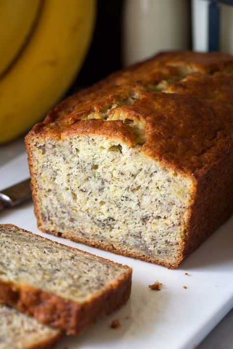 This is the best banana bread recipe! Quick and easy to make and no mixer is required. It's perfectly moist and amazingly tender and it's brimming with banana flavor. Simply put, everyone will have a hard time stopping at just one slice! #cookingclassy #banana #bread #bananabread Banana Bread Recipe Without Baking Soda, Perfect Banana Bread, Banana Bread Cake, Banana Nut Bread Recipe, Nut Bread Recipe, Banana Bread Recipe Moist, Homemade Banana Bread, Moist Banana Bread, Easy Banana Bread Recipe