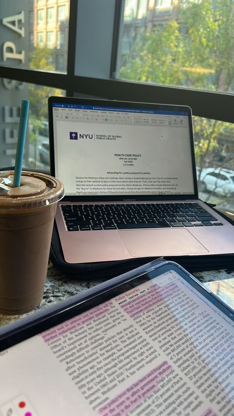 Lofi Study Aesthetic, Nyc Study, Lofi Study, Nyc Student, Vegan Protein Shake, Aesthetic College, College Motivation, New York University, Ipad Laptop