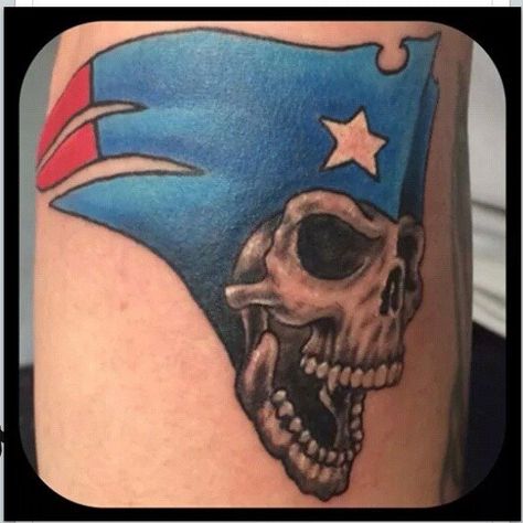 #patriots #tattoo Patriots Tattoo, Patriots Football, New England Patriots, Sugar Skull, Skull Tattoo, Tattoos And Piercings, Tatting, Art Projects, Tattoos