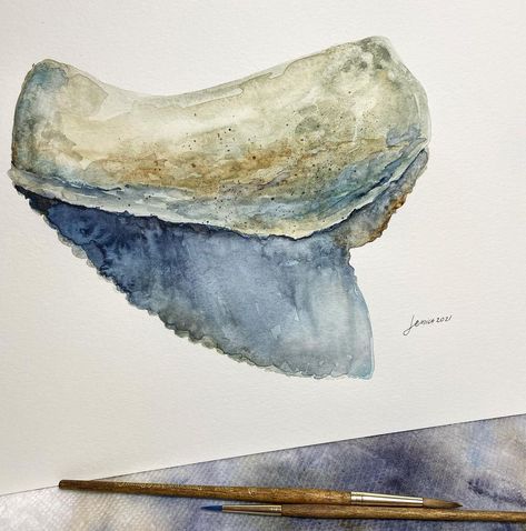 ᒍ ᗴ ᔕ ᔕ I ᑕ ᗩ (@cre_art_it) posted on Instagram • May 31, 2021 at 1:06am UTC Rock Cairn, Shark Painting, Zen Tangles, Tiger Shark, Lake Cottage, Shark Tooth, Shark Teeth, Custom Bags, Original Watercolor Painting