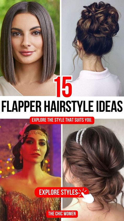 Top 15 Flapper Hairstyles for a Stunning 1920s Revival 1920s Braided Hairstyles, 1920 Woman Hairstyle, 1920s Hairstyles Medium Length, 1920 Easy Hairstyles, 1920s Hair Styles Women, 1920s Hair Long Gatsby Tutorial, Vintage Hairstyles With Headband, Roaring 20 Hairstyles, 1920s Hair Easy