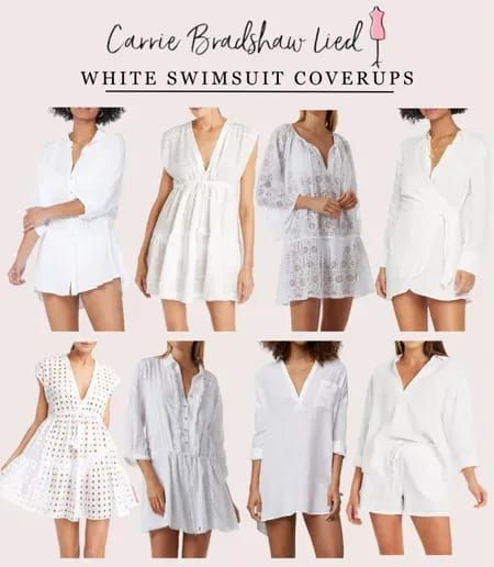 White swimsuit coverups for the beach from Nordstrom — if you’re a bride, these would be perfect for the honeymoon! #LTKwedding #LTKswim Carrie Bradshaw Lied, Swimsuit Coverups, White Cover Up, Swim Trends, White Swimsuit, Re A, Carrie Bradshaw, Be Perfect, One Piece Swimsuit