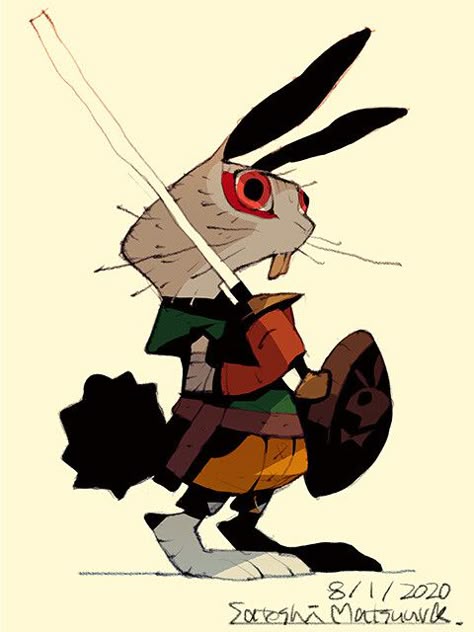 ArtStation - Rabbit Knight, Satoshi Matsuura Rabbit Knight, Character Development Illustration, Satoshi Matsuura, Game Character Design, Whimsical Illustration, Creature Concept, Illustration Character Design, Creature Design, Cute Characters