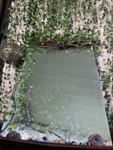 Fountain Mirror, Mirror Crafts, Witchy Decor, Water Feature, Pretty House, Water Fountain, Water Features, Candles, Mirror