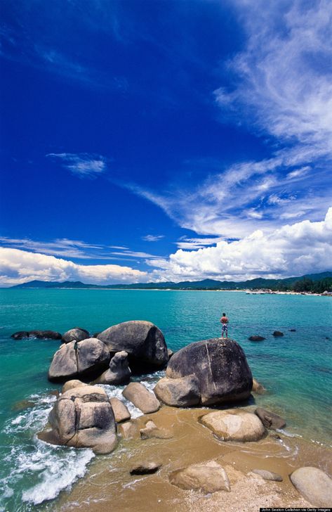 Tropical island getaway in the South China Sea Hainan Island, China Beach, Natural Hot Springs, Ocean Resort, Travel Asia, Tropical Rainforest, Sanya, China Travel, Island Travel