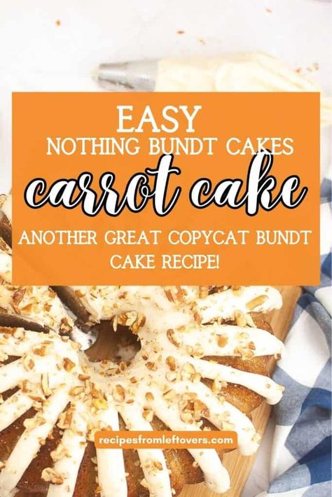 Copycat Nothing Bundt Cake Carrot Cake Recipe Carrot Cake Bundt, Carrot Bundt Cake, Baby Carrot Recipes, Moist Carrot Cake, Whipped Cream Cheese Frosting, Cake Recipes At Home, Nothing Bundt, Moist Carrot Cakes, Cream Cheese Topping