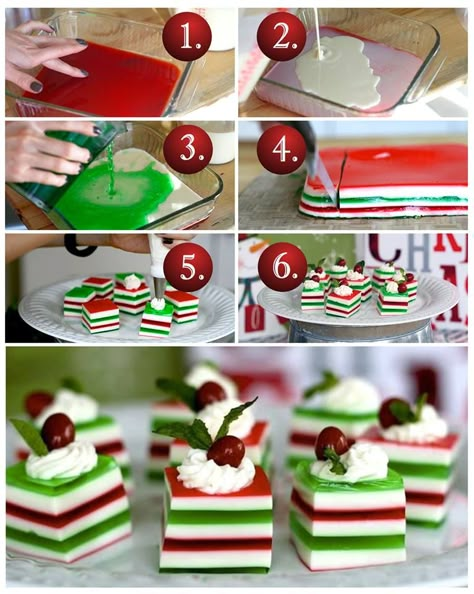 Holiday Party Treats, Christmas Jello, Christmas Jello Shots, Layered Jello, Jelly Shots, Jello Desserts, Jello Recipes, Jello Shots, Incredible Recipes