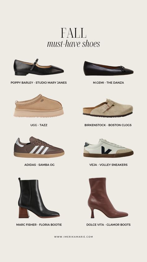 The Best Fall Shoes for 2024 | Erika Marie Shoe For Girls Casual, Shoes For Women 2024 Fall, Fall Shoes 2024 With Jeans, Best Fall Shoes For Women, Fall Must Have Shoes, Capsule Wardrobe Boots, Autumn Shoes 2024 Trends, Trending Fall Shoes 2024, Shoes Fall 2024 Trends