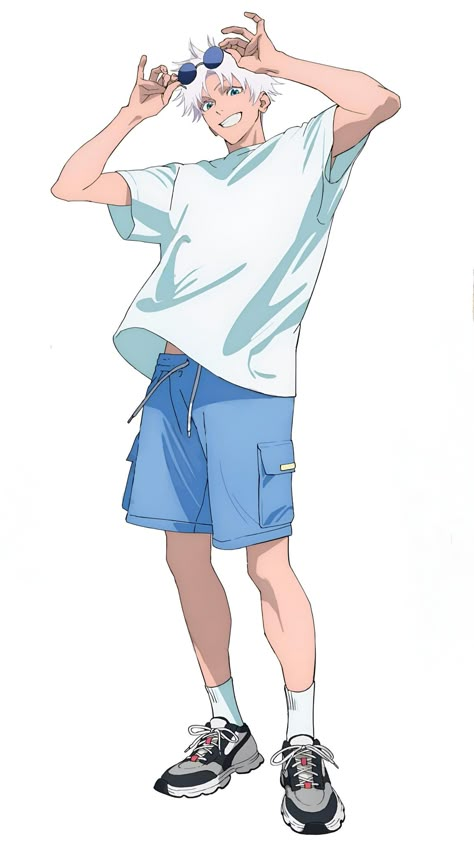 Satoru Gojo PNG Gojo Satoru Character Sheet, Gojo Full Body Anime, Gojo Satoru Full Body Pic, Jjk Poses, Gojo Satoru Official Art, Gojo Png, Clothes Wrinkles, Side Face Drawing, Anime Drawing Reference