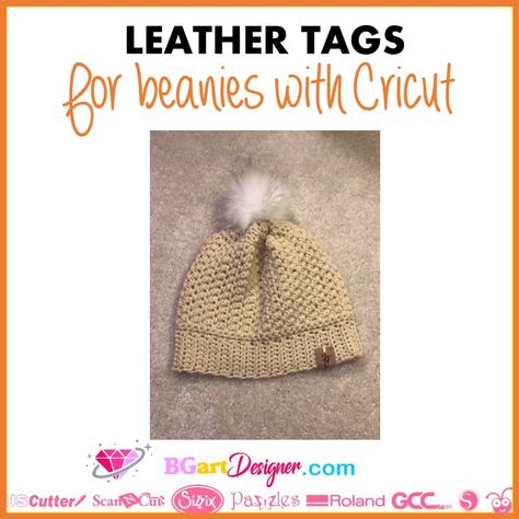 Cricut Faux Leather Hat Tags, Faux Leather Tags Cricut, Leather Tags For Handmade Items Diy, How To Make Leather Tags For Hats, Cricut Leather Hat Patch Diy, Rhinestones Designs, Diy Name Tags, Cricut Gifts, How To Make Leather