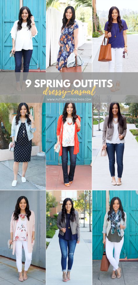 9 Dressy Casual Outfit Ideas for Spring Diner Outfits, Spring Picture Outfits, Dinner Outfit Spring, Dressy Spring Outfits, Dinner Outfit Casual, Neon Prom Dresses, Outfits Primavera, Outfits Dressy, Dressy Casual Outfits