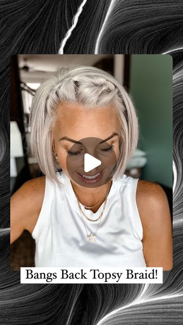 Karen 🖤 Hair Tutorials on Instagram: "Easy style to keep your short hair back! #topsybraid #hairstylereel #hairstylereels #easyhair #cutehair #cutehairstyles" Easy Everyday Short Hairstyles, Fix Short Hair Ideas, Best Ways To Style Short Hair, Fixing Short Hair Ideas, Short Hair Topsy Tail, Clipping Bangs Back, Short Bob Styles For Fine Hair, Short Hair Ideas Styling Easy, Short Fine Hair Updo Easy