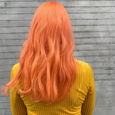 Salmon Hair Color, Coral Orange Hair, Pastel Orange Hair, Orange Hair Dye, Hair Lookbook, Peach Hair Colors, Wild Hair Color, Coral Hair, Hair Pale Skin