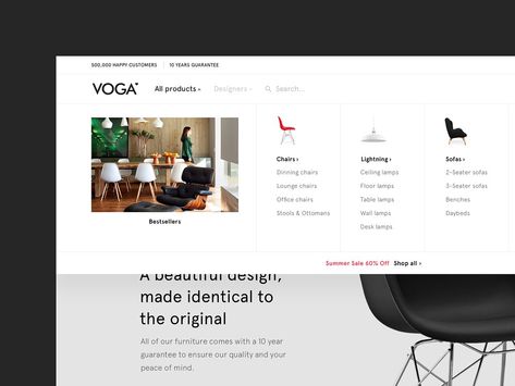 Voga by Iñaki Soria on Dribbble Mega Menu, Ui Design Website, Website Inspiration, Brand Guidelines, Menu Design, Ui Design, Peace Of Mind, Global Community, Creative Professional