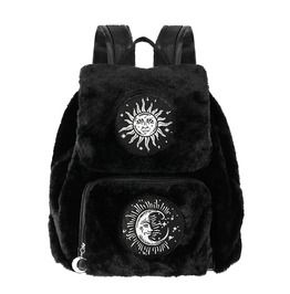 Tiberio Dark Side Sun And Moon Patch Black Fur Nu Goth Occult Bag Backpack Gothic Backpacks, Moon Backpack, Aesthetic Pngs, Fur Backpack, Gothic Bag, Faux Fur Bag, Attitude Clothing, Fur Bag, Leather Decor