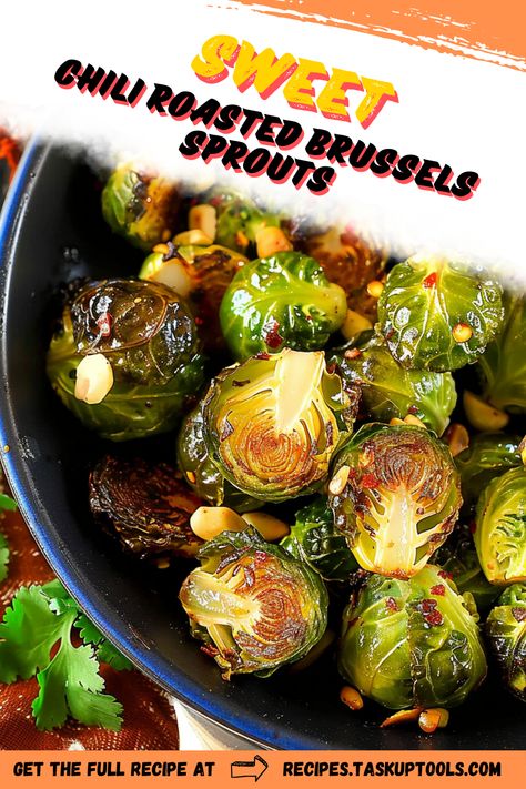 Discover the perfect balance of flavors with our Sweet Chili Roasted Brussels Sprouts recipe. These vibrant, crispy little gems are tossed in a savory sweet chili glaze that elevates any meal. Ideal as a side dish or a healthy snack, this recipe combines the natural nuttiness of Brussels sprouts with a delightful kick of spice. Perfect for holiday gatherings or an easy weeknight dinner, these roasted delights will have everyone asking for the secret ingredient. Explore how to make these irresistible Brussels sprouts today and transform your kitchen Sweet Chili Chicken And Brussel Sprouts, Air Fryer Sweet Chili Chicken And Brussel Sprouts, Sweet Chili Roasted Brussel Sprouts, Sweet Chili Brussel Sprouts, Brussel Sprouts Sweet Chili Sauce, Chili Brussel Sprouts, Chili Oil Brussel Sprouts, Roasted Brussels Sprouts Recipe, Brussel Sprout Recipes Roasted