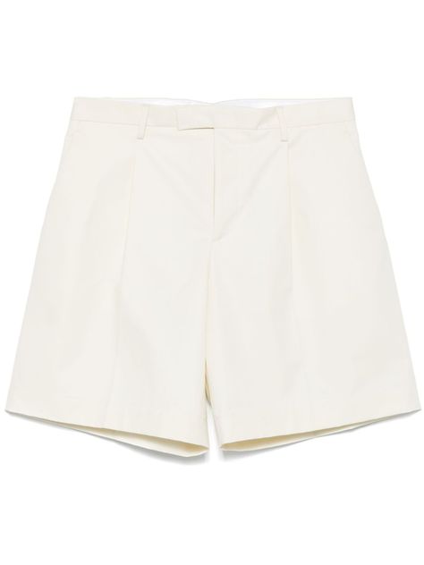 white concealed front button, hook and zip fastening belt loops two diagonal pockets to the sides two rear flap pockets Shorts White, Khaki Shorts, Flap Pocket, Short Outfits, White Shorts, Top Brands, Great Deals, Luxury Fashion, White