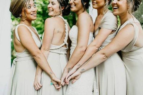 “Find your tribe, love them hard” Best friend matching tattoos. Bride and bridesmaids at wedding ❤️ Bridesmaid Tattoos, Best Friend Matching Tattoos, Friend Matching Tattoos, Best Friend Matching, Find Your Tribe, Matching Best Friend Tattoos, Matching Bridesmaids, Bride And Bridesmaids, Wedding Tattoos