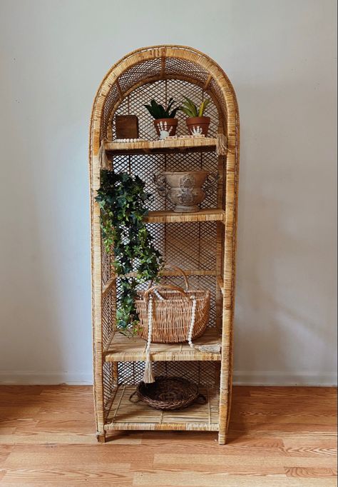 Wicker bookcase, vintage wicker bookcase, boho home decor Bookshelf Kids Room, Wicker Bookshelf, Kids Room Bookshelves, Antique Wicker, Vintage Bookcase, Wicker Shelf, Condo Decorating, Bookshelves Kids, Apartment Bathroom